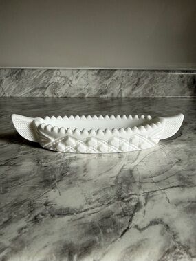 White Vintage Milk Glass Relish Dish candy